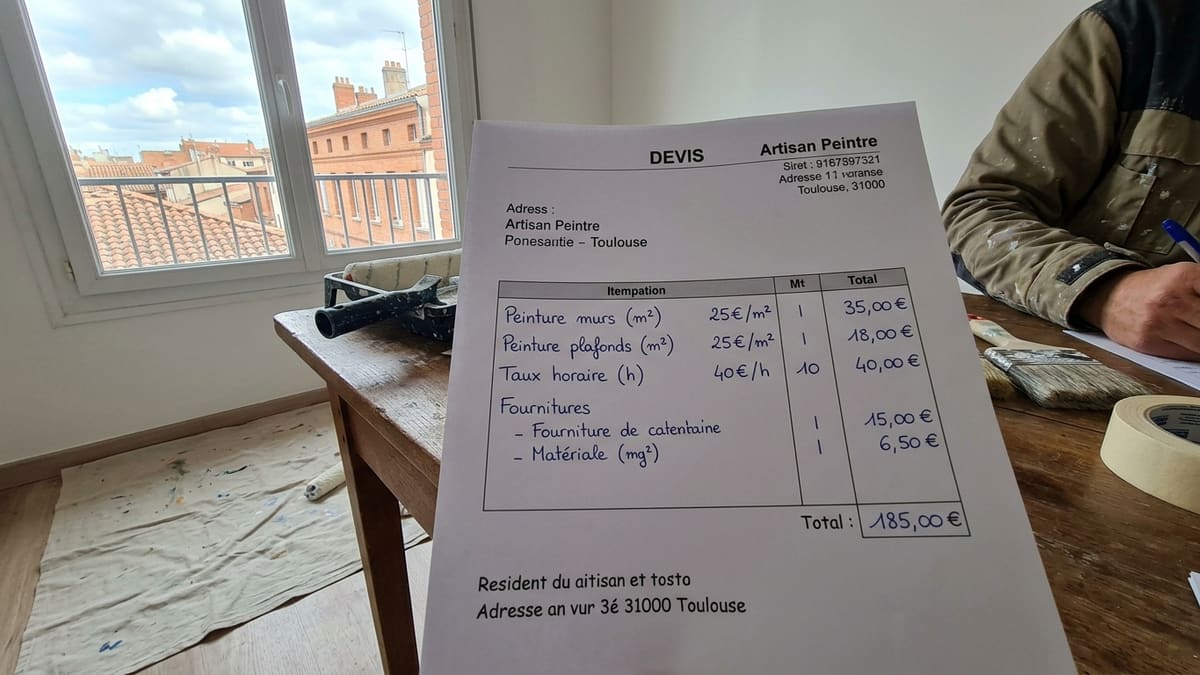 Tableau comparatif des prix de peinture à Toulouse au m² et à l'heure