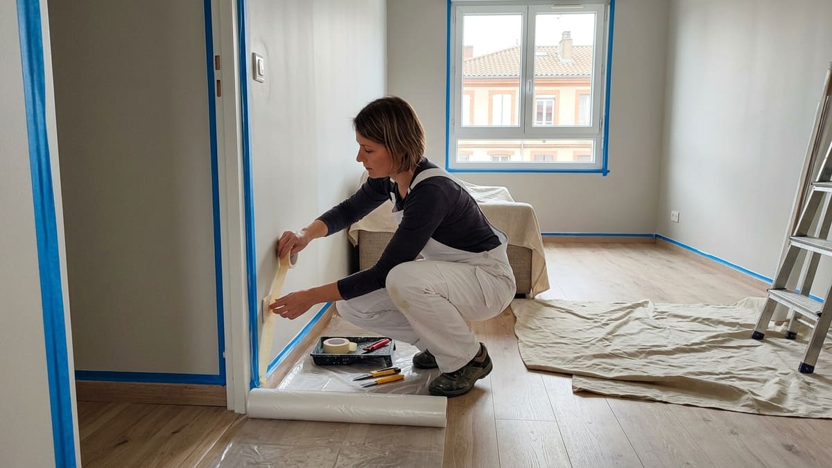 Préparation et application de peinture de qualité dans une pièce à Toulouse