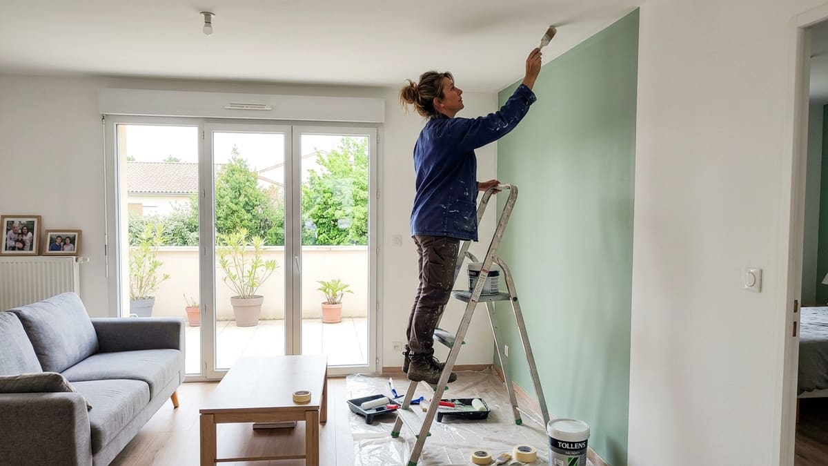 Intérieur de maison à Toulouse avec murs fraîchement repeints, ambiance lumineuse et épurée