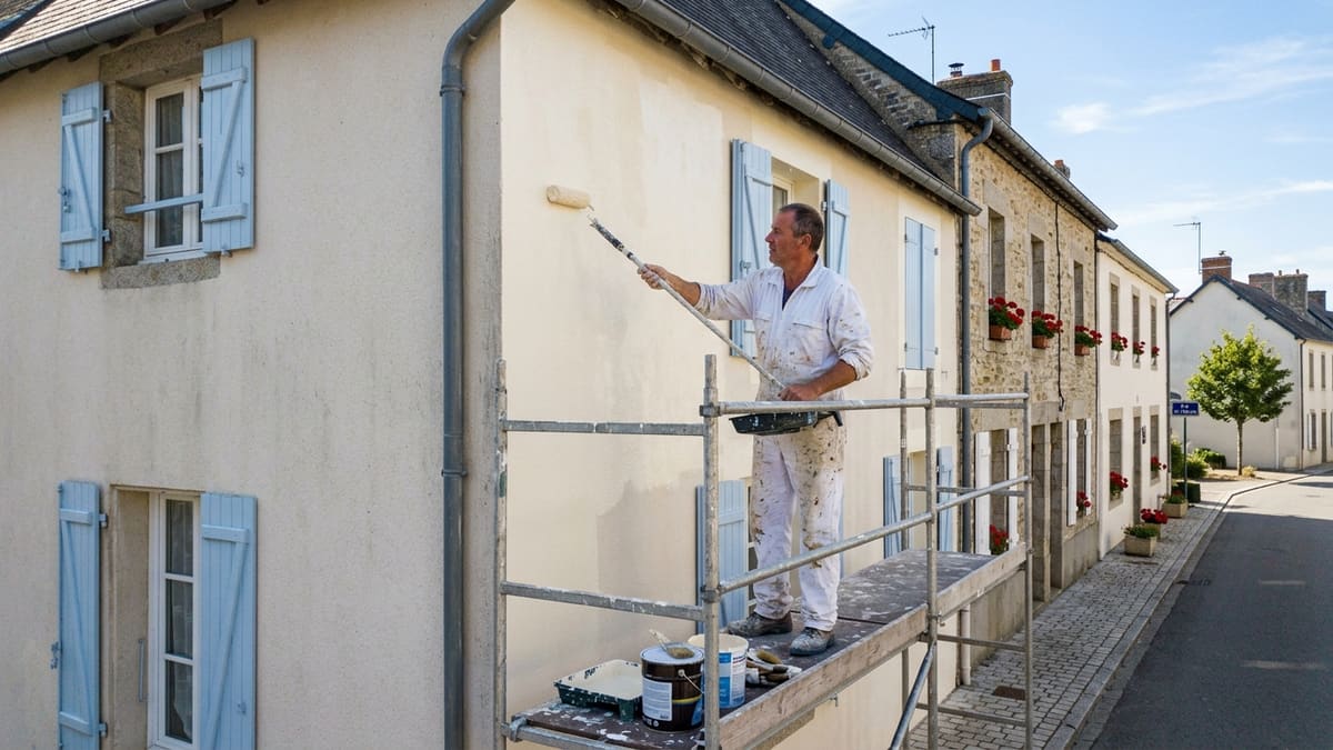 Différents types de travaux de peinture extérieure sur une maison en France